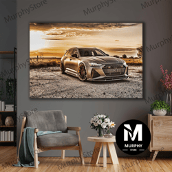 Car In Nature Landscape Sunset Clouds Car Roll Up Canvas, Stretched Canvas Art, Framed Wall Art Painting