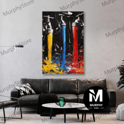 Colorful Wall Art, Modern Wall Decor, Fountain Canvas Art, Roll Up Canvas, Stretched Canvas Art, Framed Wall Art Paintin
