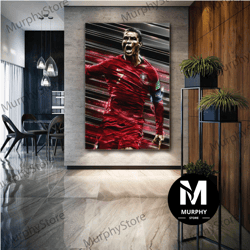 cristiano ronaldo poster, cr7 wall art, football wall decor, roll up canvas, stretched canvas art, framed wall art paint