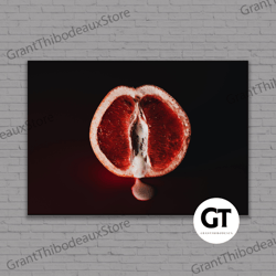 decorative wall art, decorate the living room, bedroom and workplace, fruit porn, grapefruit sexy photo canvas, fruit ab