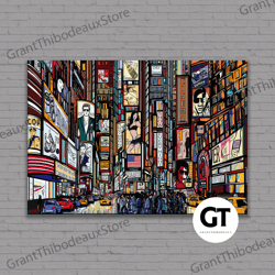 decorative wall art, decorate the living room, bedroom and workplace, new york illustration, new york canvas print, new