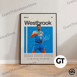 Decorative Wall Art, Decorate The Living Room, Bedroom and Workplace, Russell Westbrook Canvas, Oklahoma City Thunder OK
