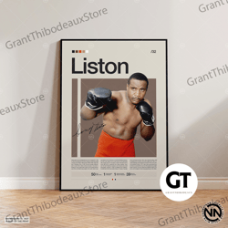 decorative wall art, decorate the living room, bedroom and workplace, sonny liston canvas, boxing canvas, sports canvas,
