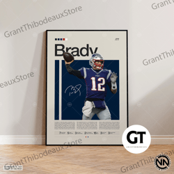 decorative wall art, decorate the living room, bedroom and workplace, tom brady canvas, new england patriots print, nfl