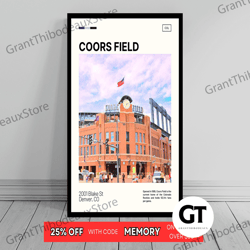Decorative Wall Art, Decorate The Living Room, Bedroom and Workplace, Coors Field Print  Colorado Rockies Canvas  MLB Ar
