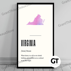 Decorative Wall Art, Decorate The Living Room, Bedroom and Workplace, Funny Virginia Definition Print  Virginia Canvas