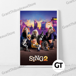 Decorative Wall Art, Decorate The Living Room, Bedroom and Workplace, Sing 2 Movie Canvas, Home Decoration Gift, Classic
