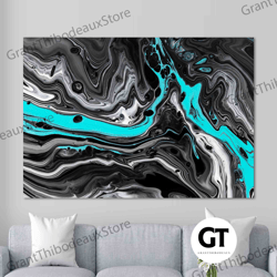 Decorative Wall Art, Decorate The Living Room, Bedroom and Workplace, Black And Copper Marble, Copper Art Canvas, Marble