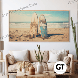 abandoned surfboards on miami beaches in the 1980s - framed decorative wall art - photography print - vaporwave aestheti