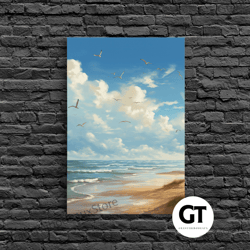 beach wall print, ocean wall art, seashore, seascape art, decorative wall art, wall art, vertical art, gifts for grandma
