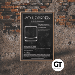 boulevardier cocktail - bar cart art - bar decor - framed decorative wall art - blueprint art - patent art - home bar de