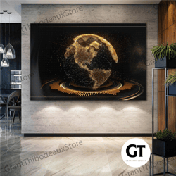 Gold Color Earth Yellow Gold Decoration Roll Up Canvas, Stretched Canvas Art, Framed Wall Art Painting