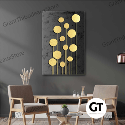 gold detailed wall art, modern wall canvas art, living room wall decor, roll up canvas, stretched canvas art, framed wal