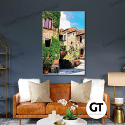 Italy Toscana Valley Houses Stone House Nostalgic Decorative Roll Up Canvas, Stretched Canvas Art, Framed Wall Art Paint