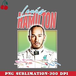 Lewis Hamilton  Retro Style Fan Art Design PNG Download