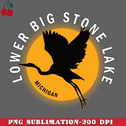 Lower Big Stone Lake in Michigan Heron Sunrise PNG Download