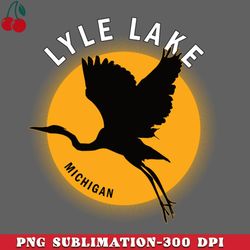 Lyle Lake in Michigan Heron Sunrise PNG Download