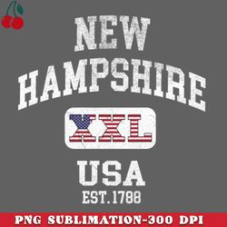 New Hampshire USA  XXL Athletic design PNG Download