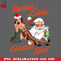 Santas Little Gutter SIut Cursed Christmas Graphic PNG Download