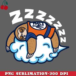 Saiyan Inspired Lazy Cute Sleeping Anime Sloth PNG Download
