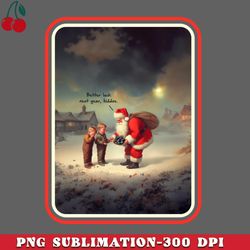 Santas Naughty List  Funny Vintage Christmas Painting PNG Download