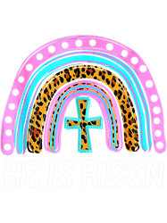 Christian He Is Risen Leopard Rainbow Christian Hppy Easter Day