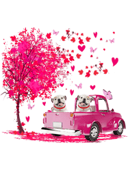 Dog English Bulldog Couple Truck Happy Valentines day Gifts 156
