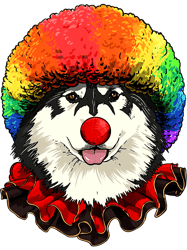 Dog Husky Clown Alaskan Malamute Carnival Circus Staff Husky Dog Lover