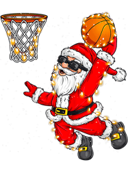 Basketball Lover Christmas Santa Claus Dunking A Basketball Xmas For Toddler Basketball