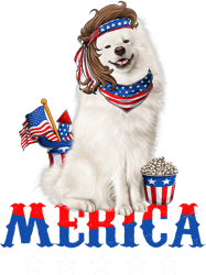 Dog Samoyed Merica Samoyed 4th Of July Men Women American Flag Patriotic