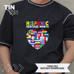 Hispanic Heritage Month Latino All Countries Heart Flags