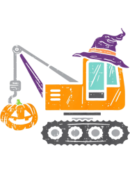 crane truck pumpkin toddler baby boys halloween kids png t-shirt