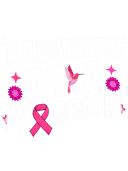 Daughter of a Warrior Breast Cancer Pink Hummingbird Groovy PNG T-Shirt