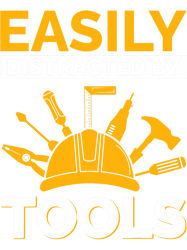 Easily distracted by Tools Craftsman Concrete Building PNG T-Shirt