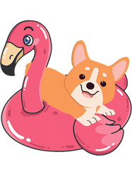 Funny Corgi Flamingo Floater Trendy Summer Dog Lover PNG T-Shirt