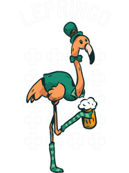 Funny Flamingo 2Leprechaun Pun St. Patricks Day Clovers PNG T-Shirt