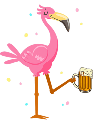 Funny Flamingo Drinking Beer Summer Vacation Humor PNG T-Shirt