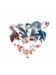 Heartshaped Cattle couple 2Valentines day PNG T-Shirt