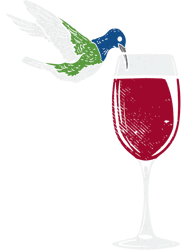 Hummingbird Drinking Wine I Funny Bird Watching Lover PNG T-Shirt