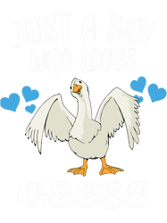 Just A Boy Who Loves Geese Goose Bird Lover PNG T-Shirt