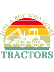 Just a Boy who loves Tractors Harvest Farming Barn Cattle PNG T-Shirt