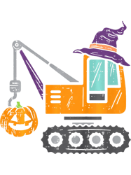 kids crane truck pumpkin toddler baby boys halloween kids png t-shirt