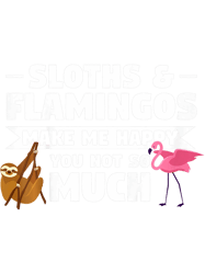 Kids Sloths 2flamingos make me happy Sloths PNG T-Shirt