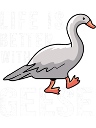 Life With Geese Cute Ironic Goose Bird PNG T-Shirt