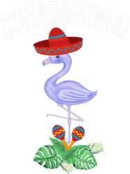 Mens Cunadomingo Spanish Brother In Law Flamingo With Mexican Hat PNG T-Shirt