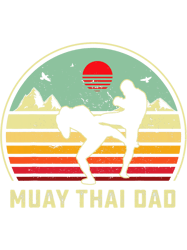 Mens Muay thai kick boxing martial art Retro Aesthetic sunset DAD PNG T-Shirt