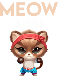 Meow Thai Karate Cat for Muay Thai Fighter Thai boxer Cat 21 PNG T-Shirt