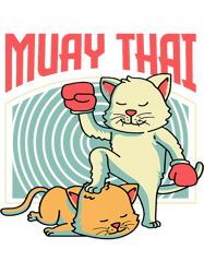 Muay Thai Cat Kitten Thai Boxer Kickboxing Cat Lover PNG T-Shirt