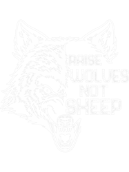 Raise Wolves Not Sheep Half Wolf Head American Patriotic PNG T-Shirt