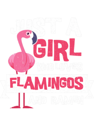 Ramen Just A Girl Who Loves Flaminos And Ramen 2Flamingo PNG T-Shirt